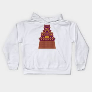 Purple Himeji Castle Kids Hoodie